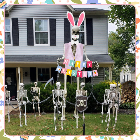 Augacage Easter skeleton pink vest adds texture and color