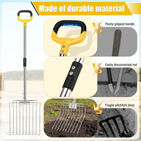 AugFir Pitchfork double weld tines provide deep penetration