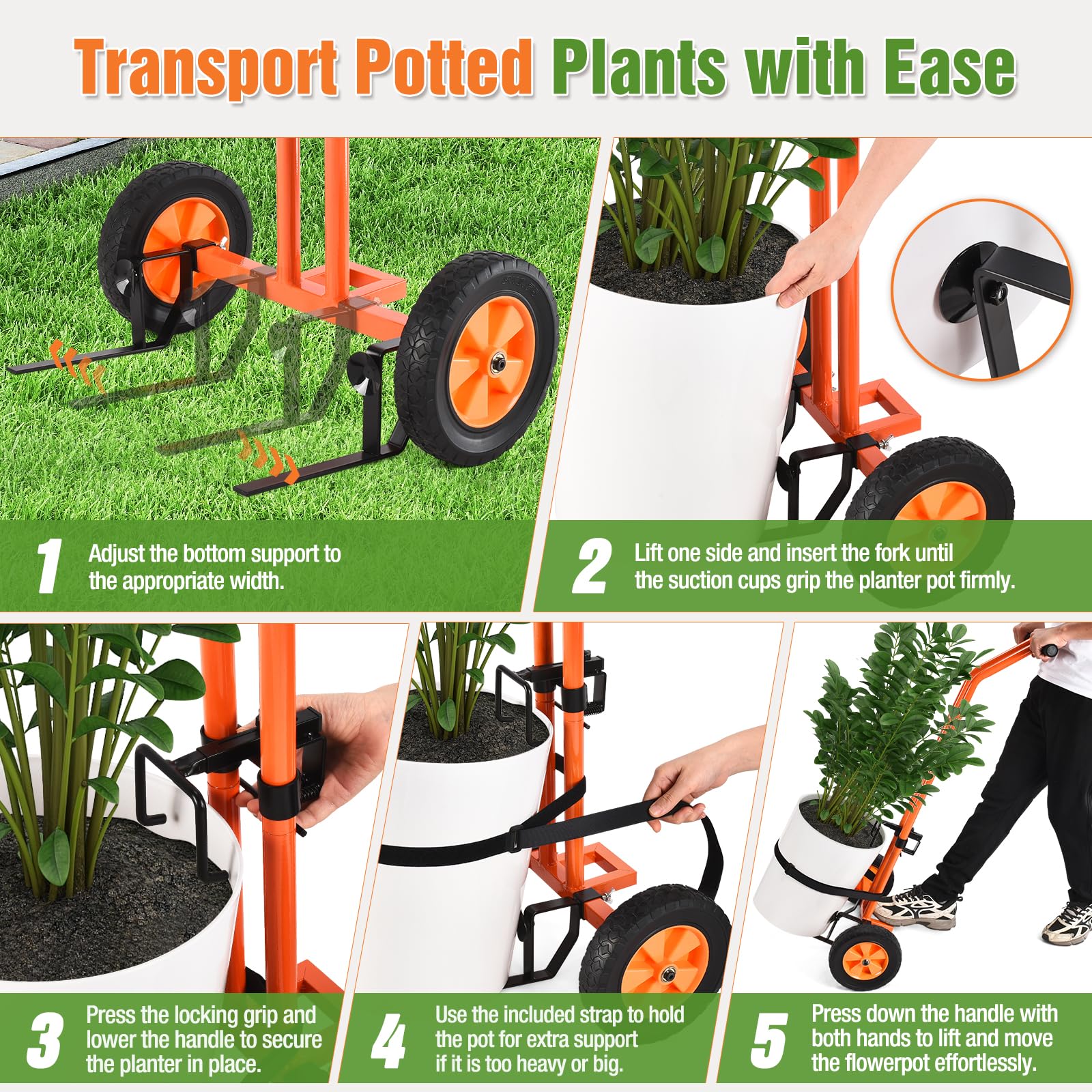 AugFir plant dolly lets you lift and relocate pots safely