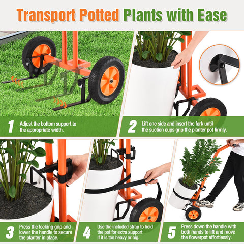 AugFir plant dolly lets you lift and relocate pots safely