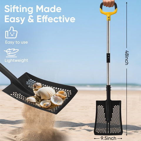 AugFir sand sifter shovel rust-proof coating on head for long-term use