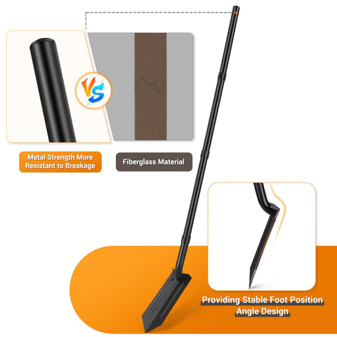 AugFir trench shovel excels at digging deep trenches for pipes and wires.