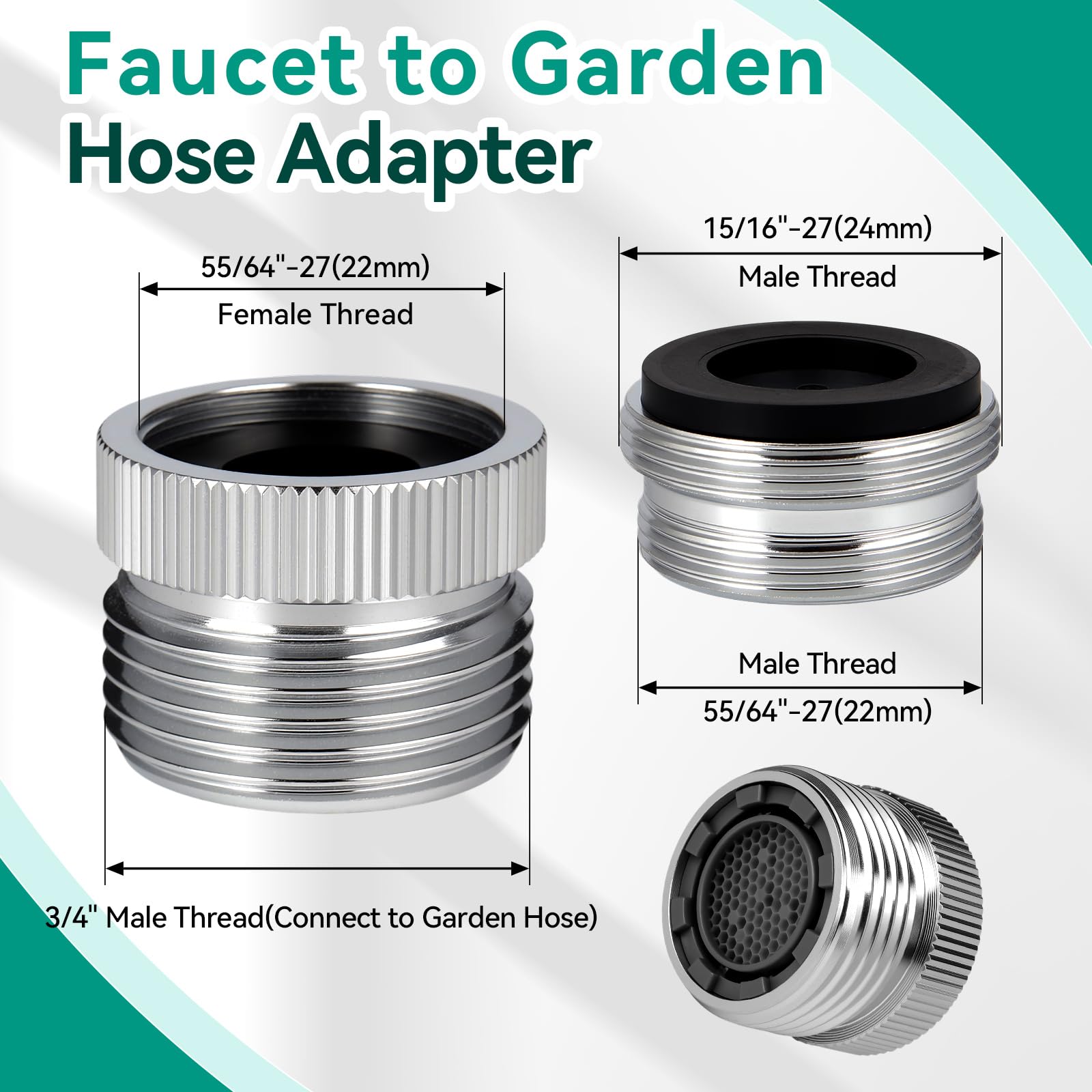 Close view of AUGHOA rubber seal reducing leaks in the adapter.