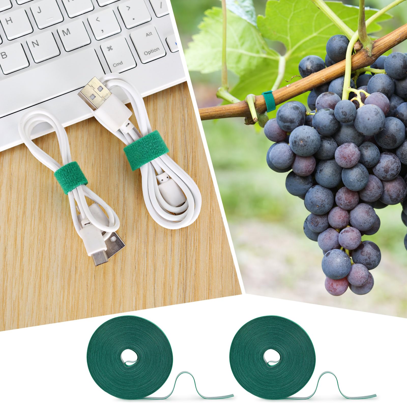 AUGHOA dual-sided plant strap in green stays firm in wind.