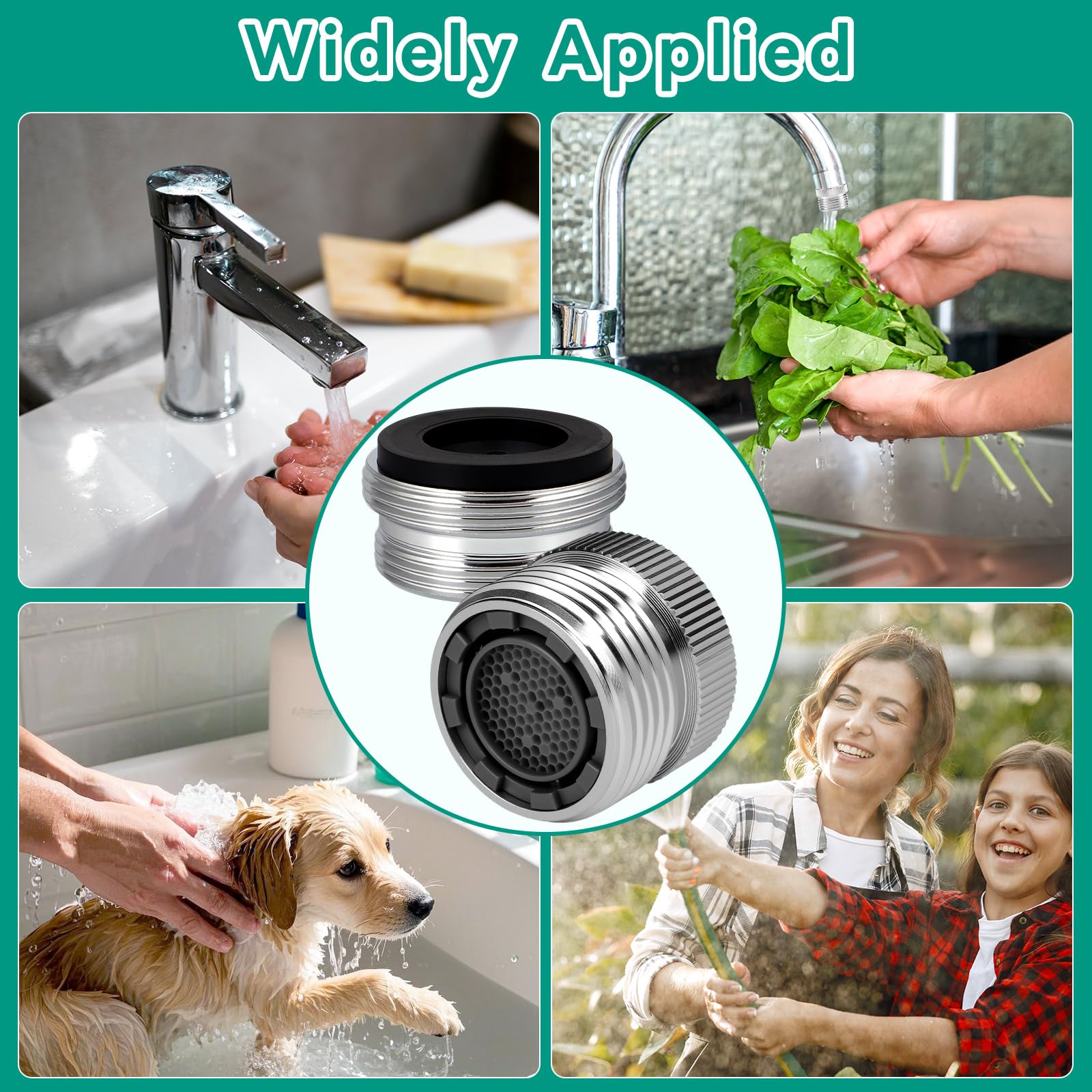 Durable chrome finish on AUGHOA brass faucet adapter.