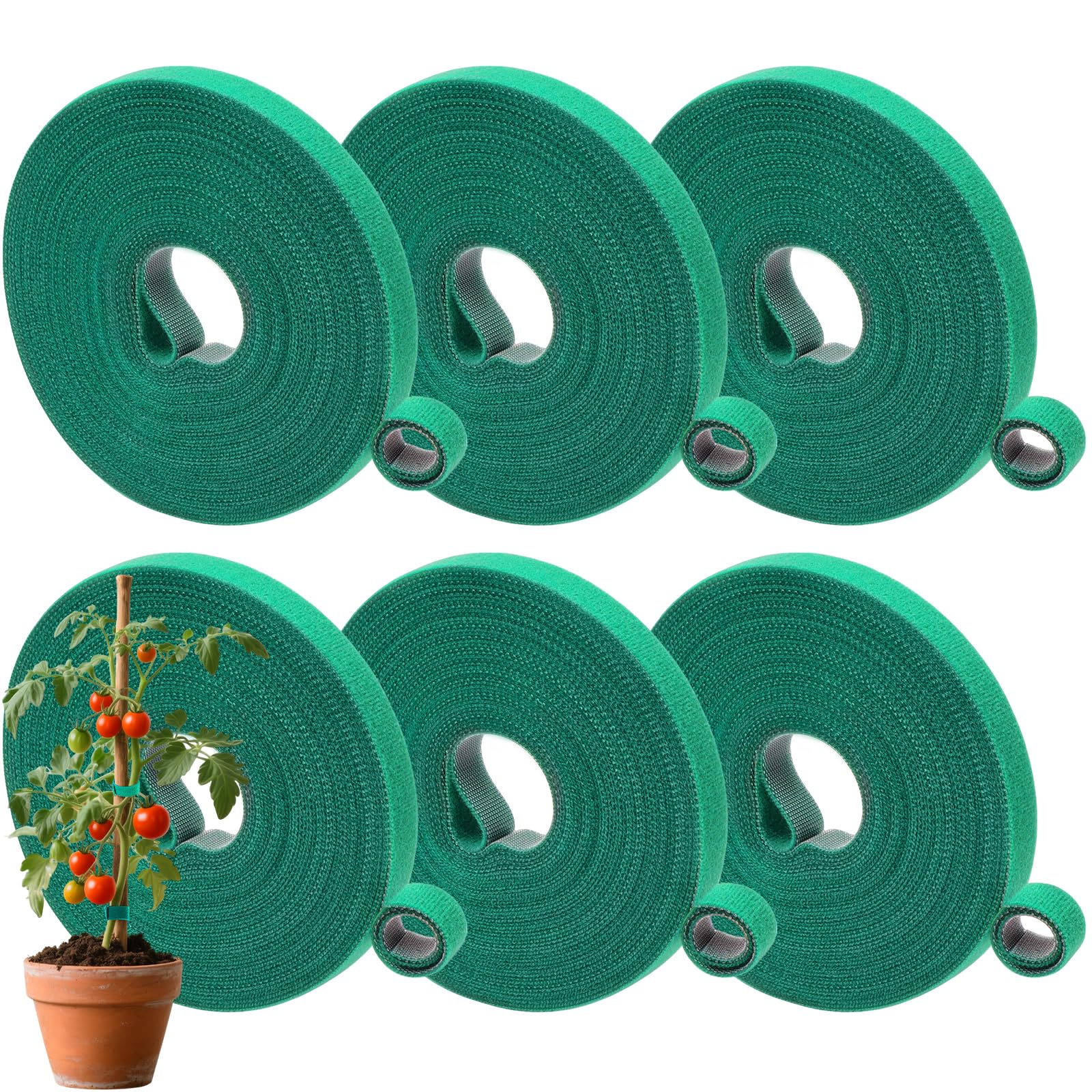 AUGHOA plant tape roll green six-pack for tying stems.