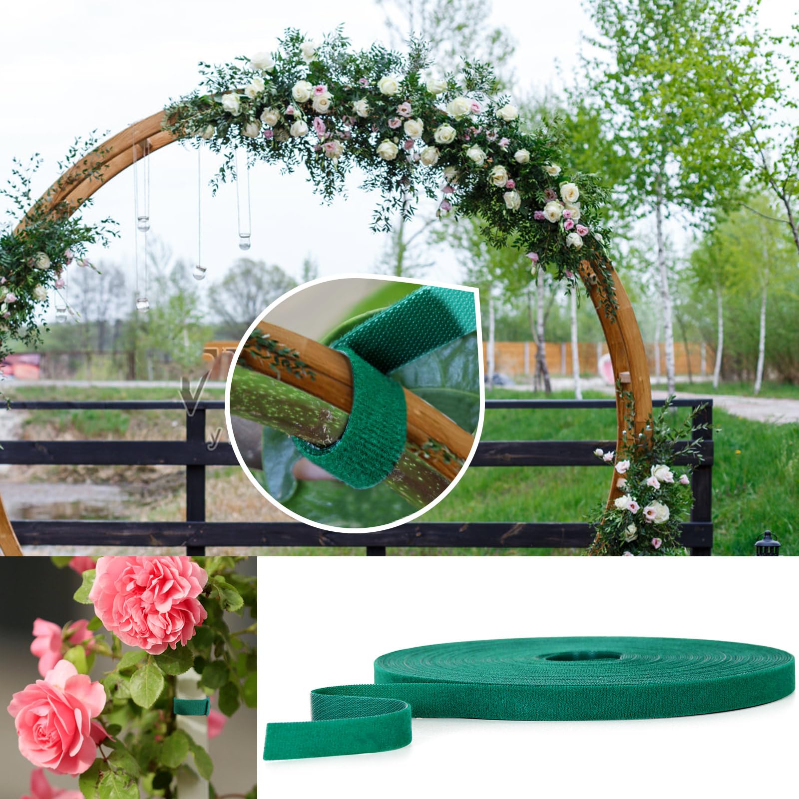 AUGHOA weatherproof green ties resist harsh outdoor use.