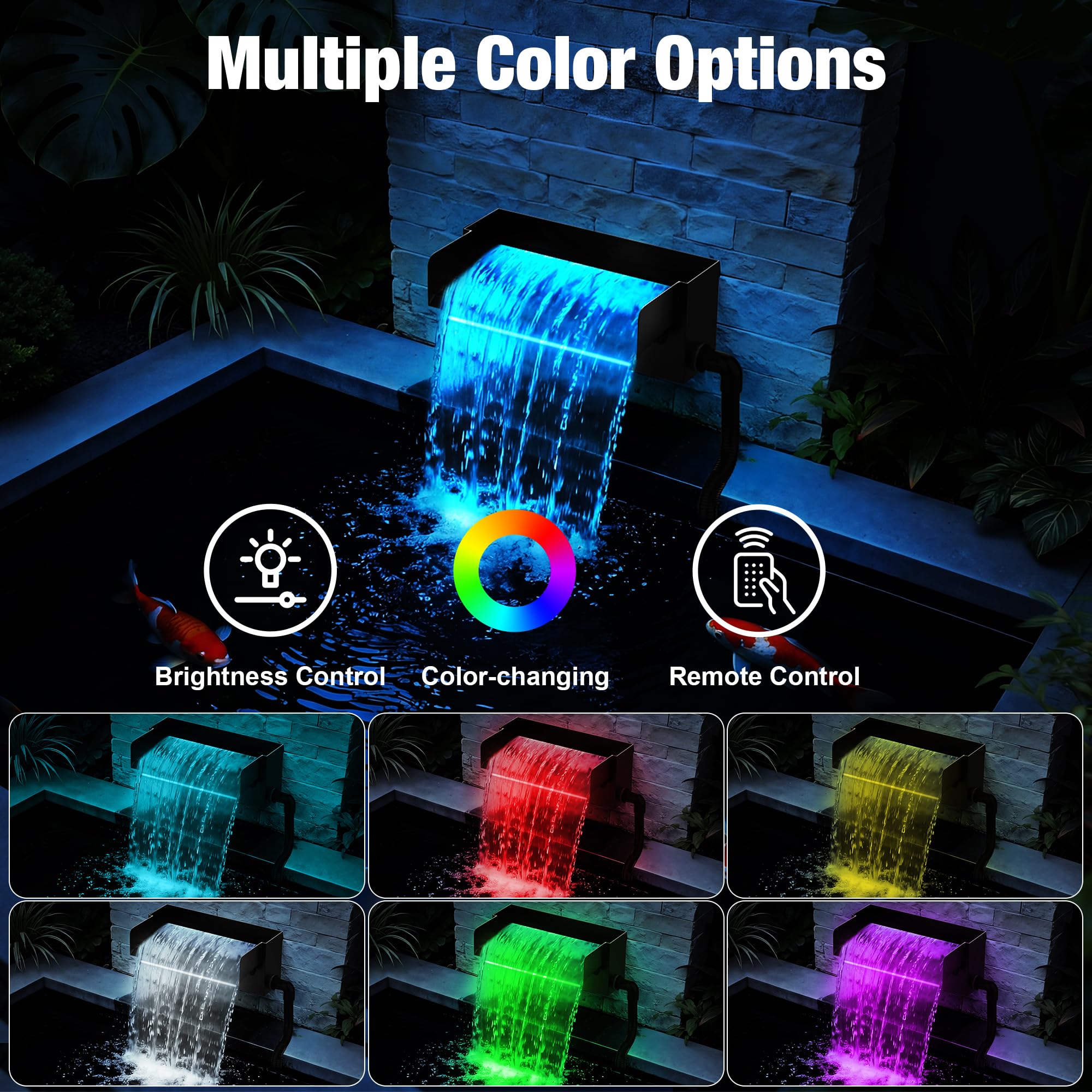Augicy LED waterfall lights with remote offer customizable nighttime ambiance