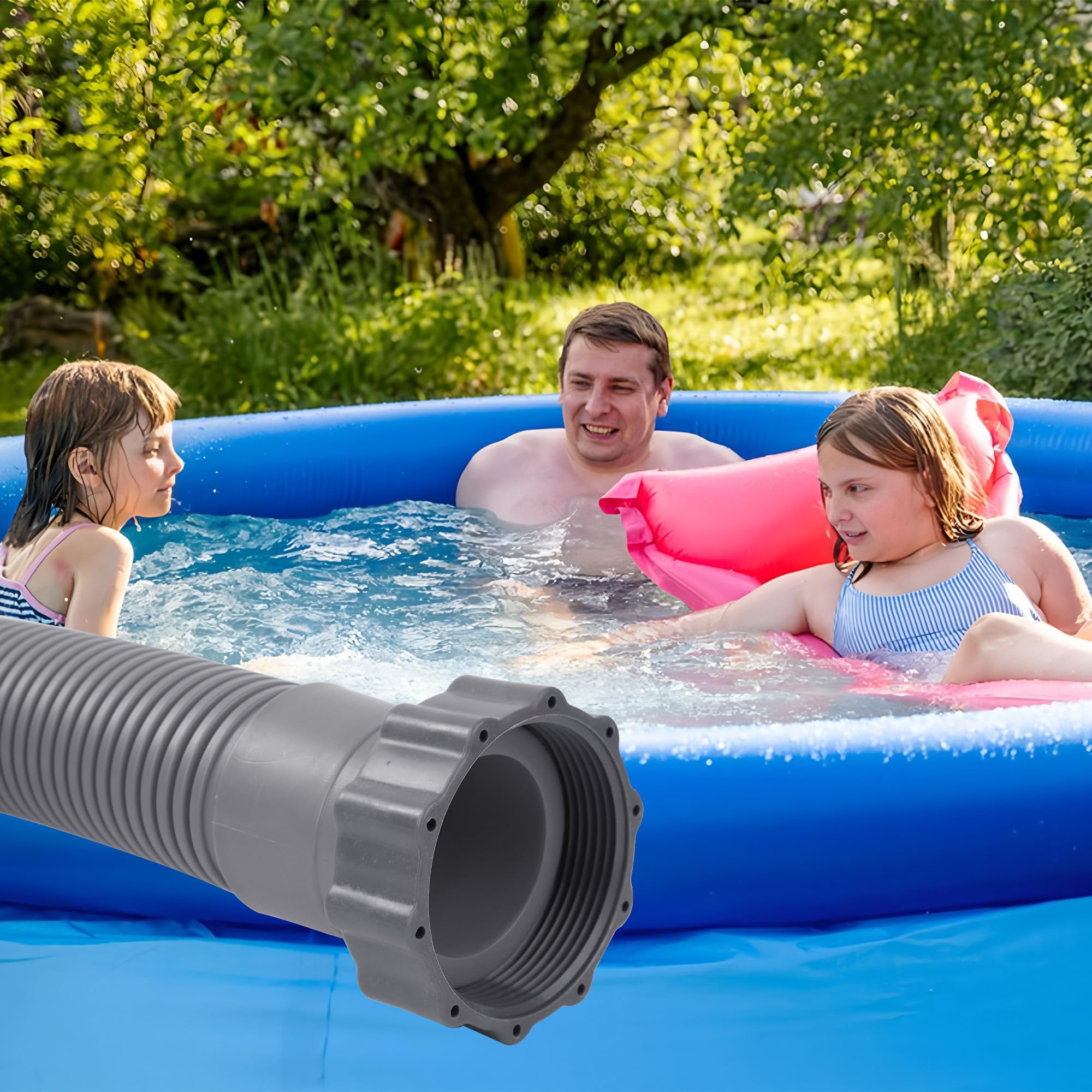 Augisteen hose sized 1.5 x 59 inches for 1500 GPH pumps.