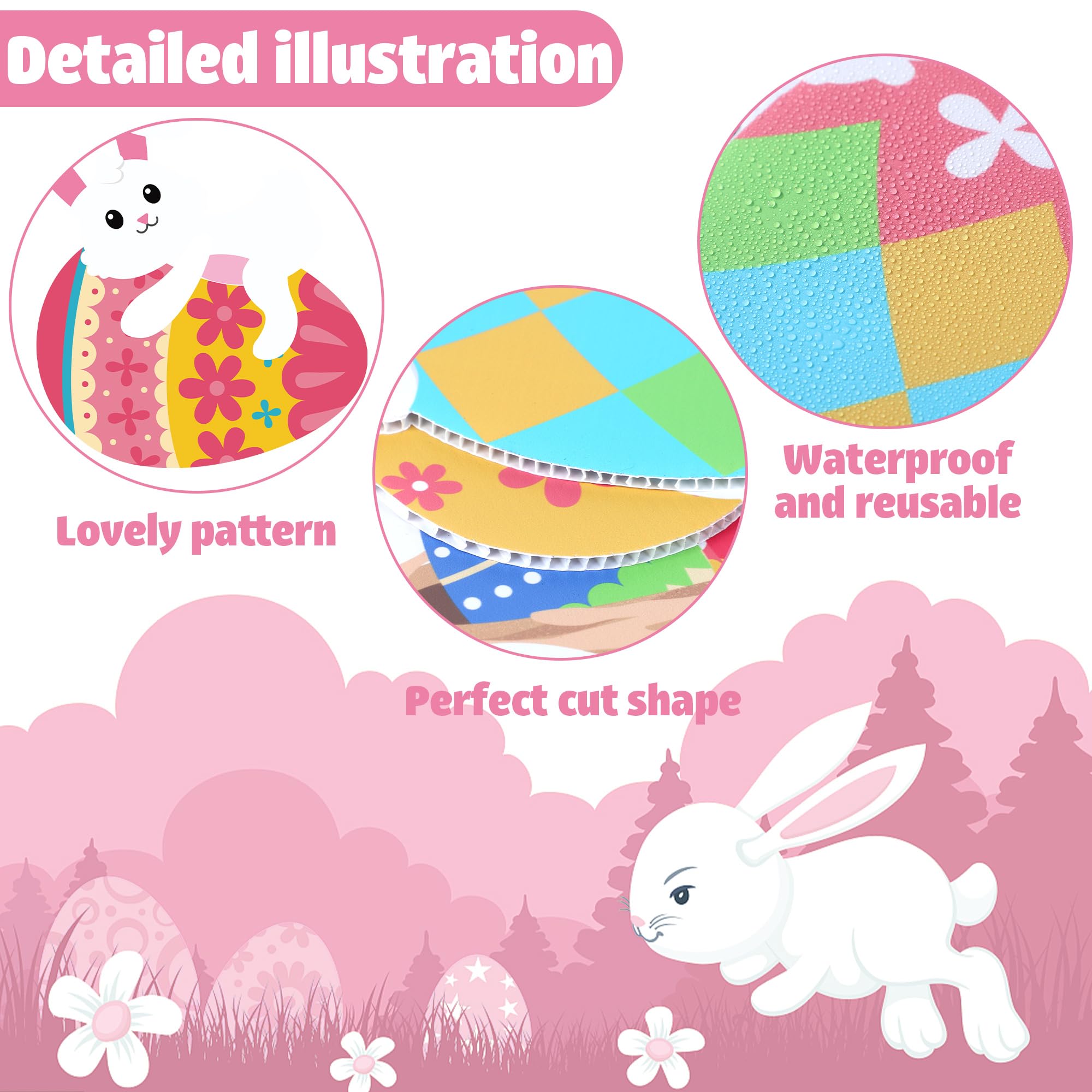 Augisteen 13.5 by 9 inch Easter sign for garden displays.