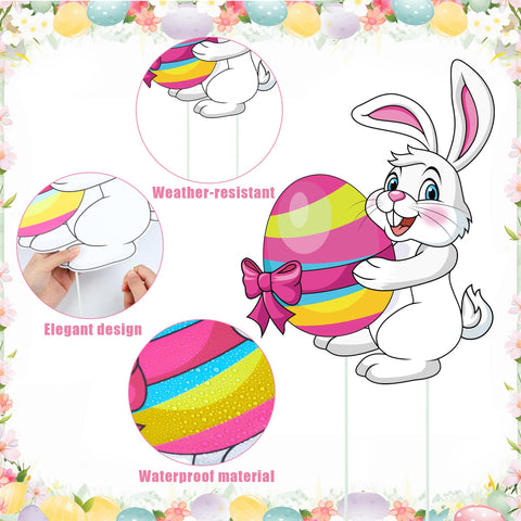 Augisteen Easter bunny welcome sign in weatherproof PP plastic for durability.