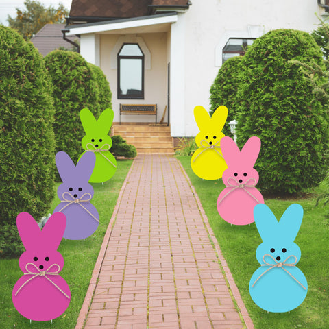 Augisteen Easter sign set serves as photo backdrop for celebrations.