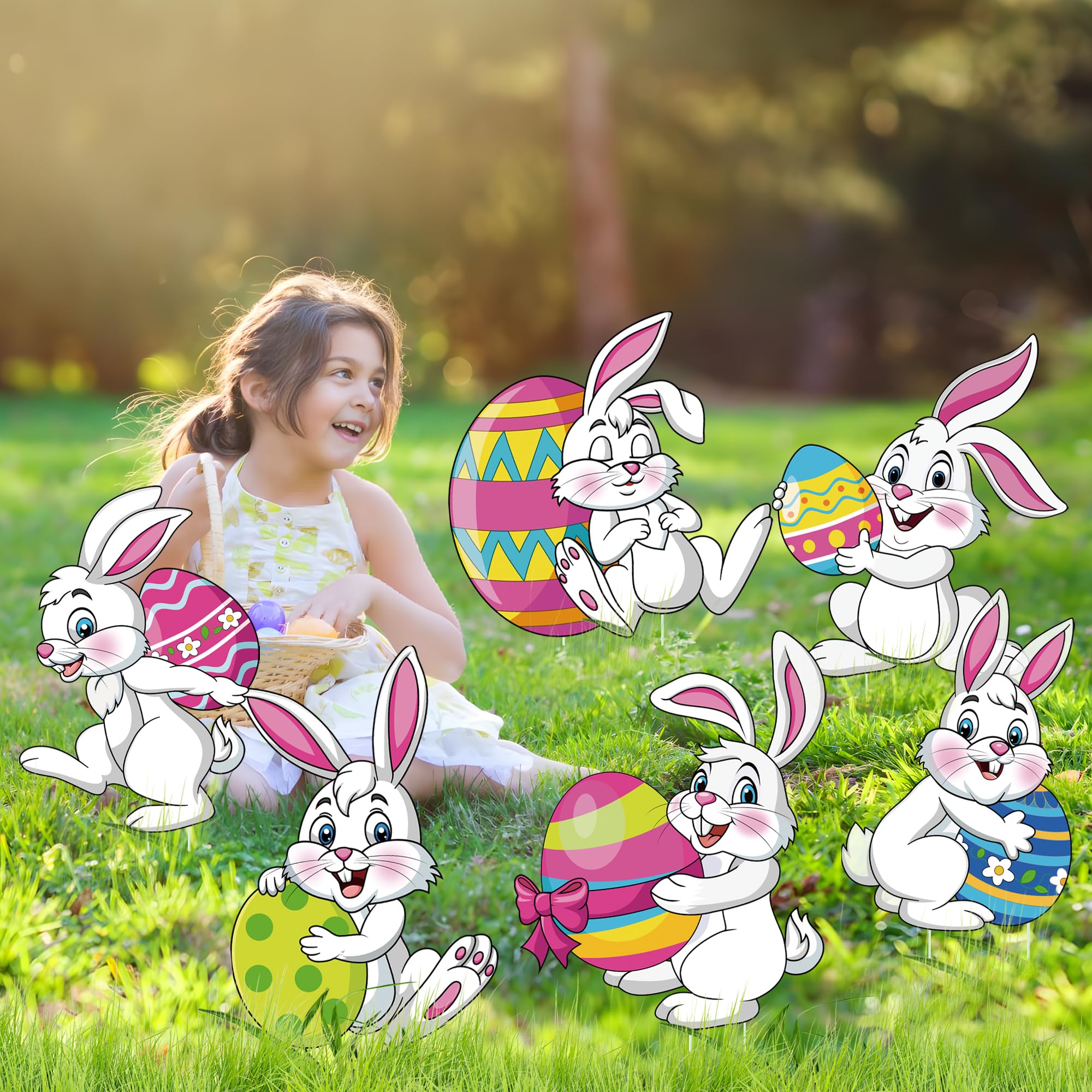 Augisteen Easter sign 15x10 inch size creates eye-catching display.