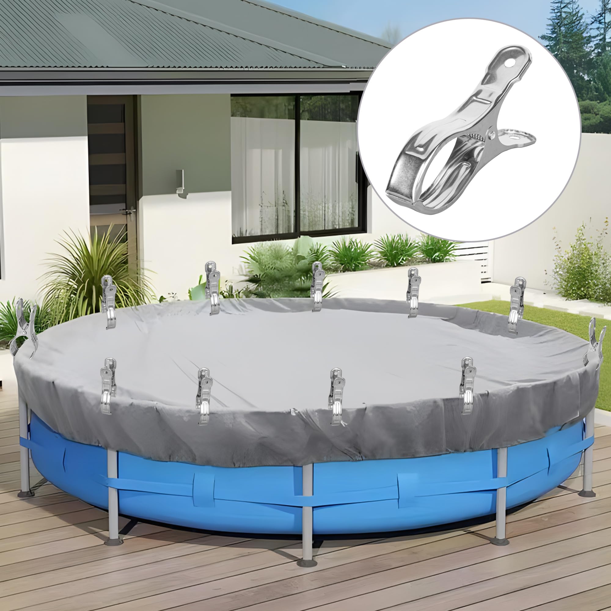 Augisteen stainless steel clamps are large and sturdy for quick, secure installation.