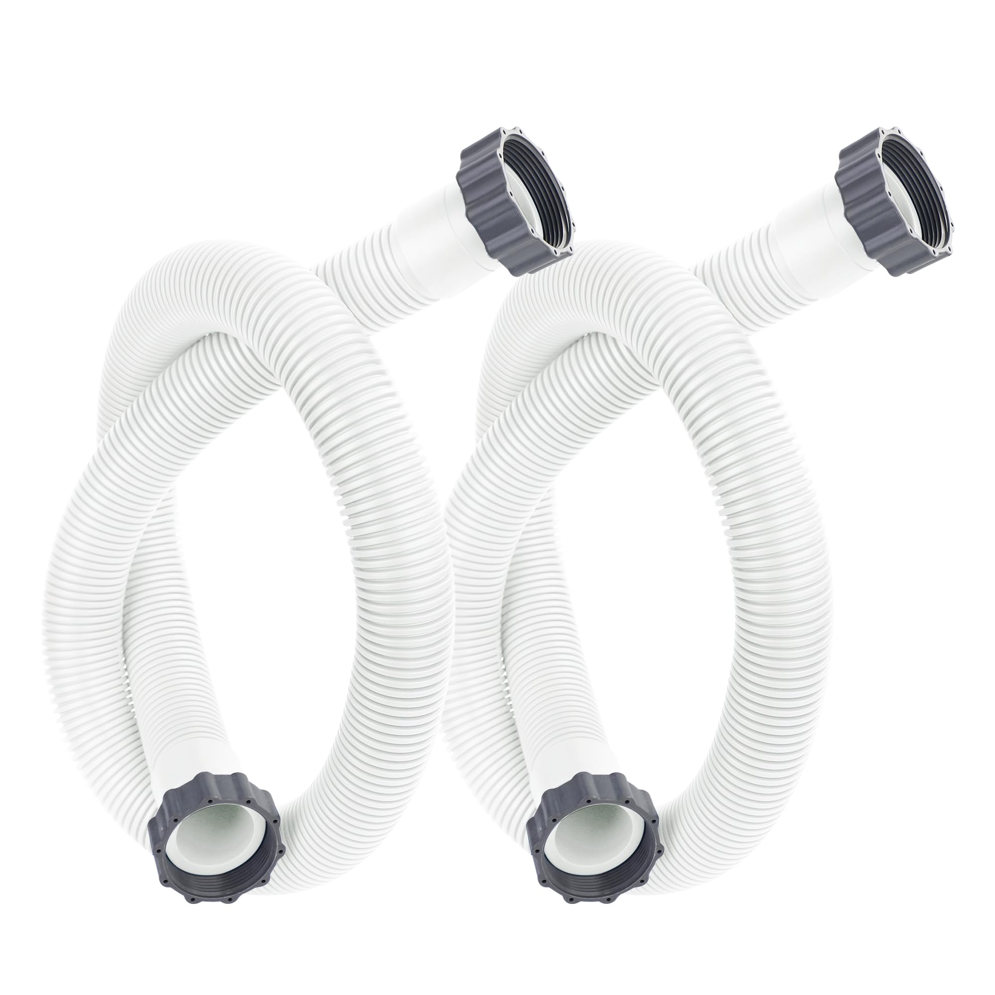 Augisteen pool hose with nuts on ends for secure above-ground pool connections