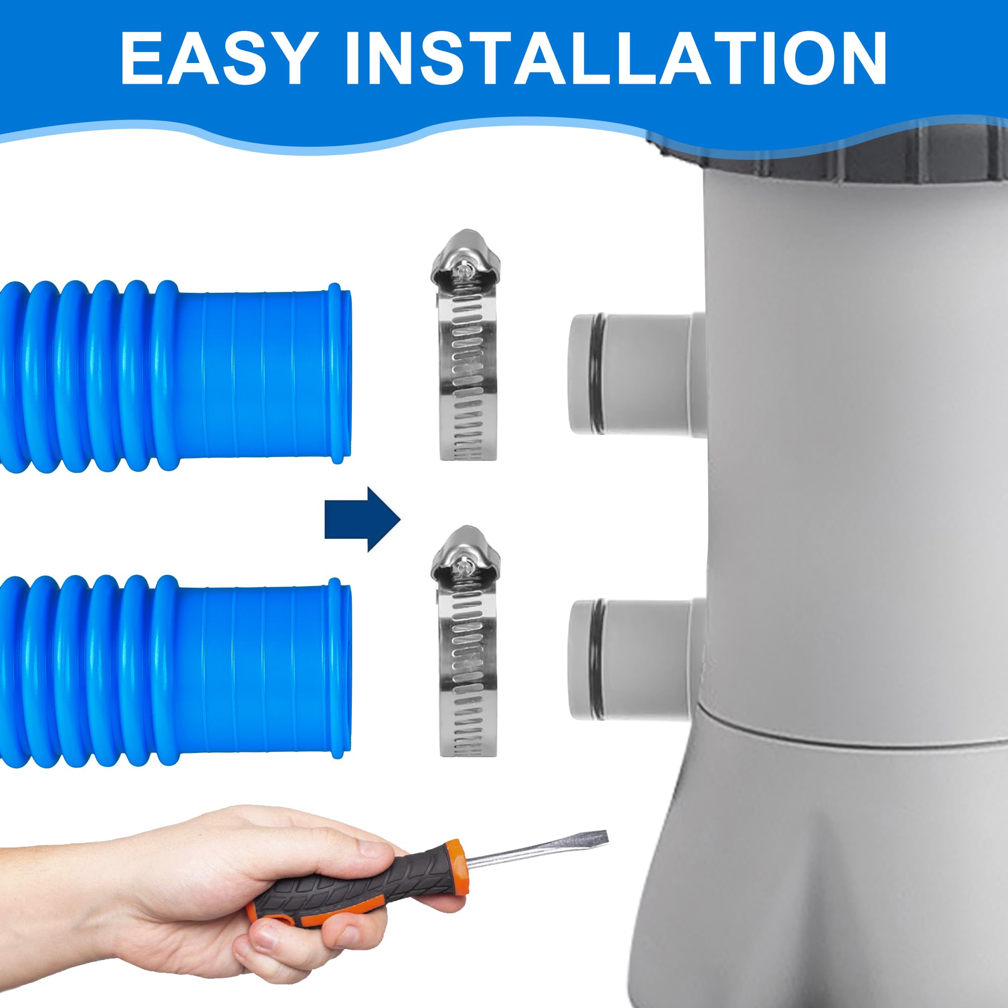 Durable 1.25in diameter hose by Augisteen for reliable pool plumbing
