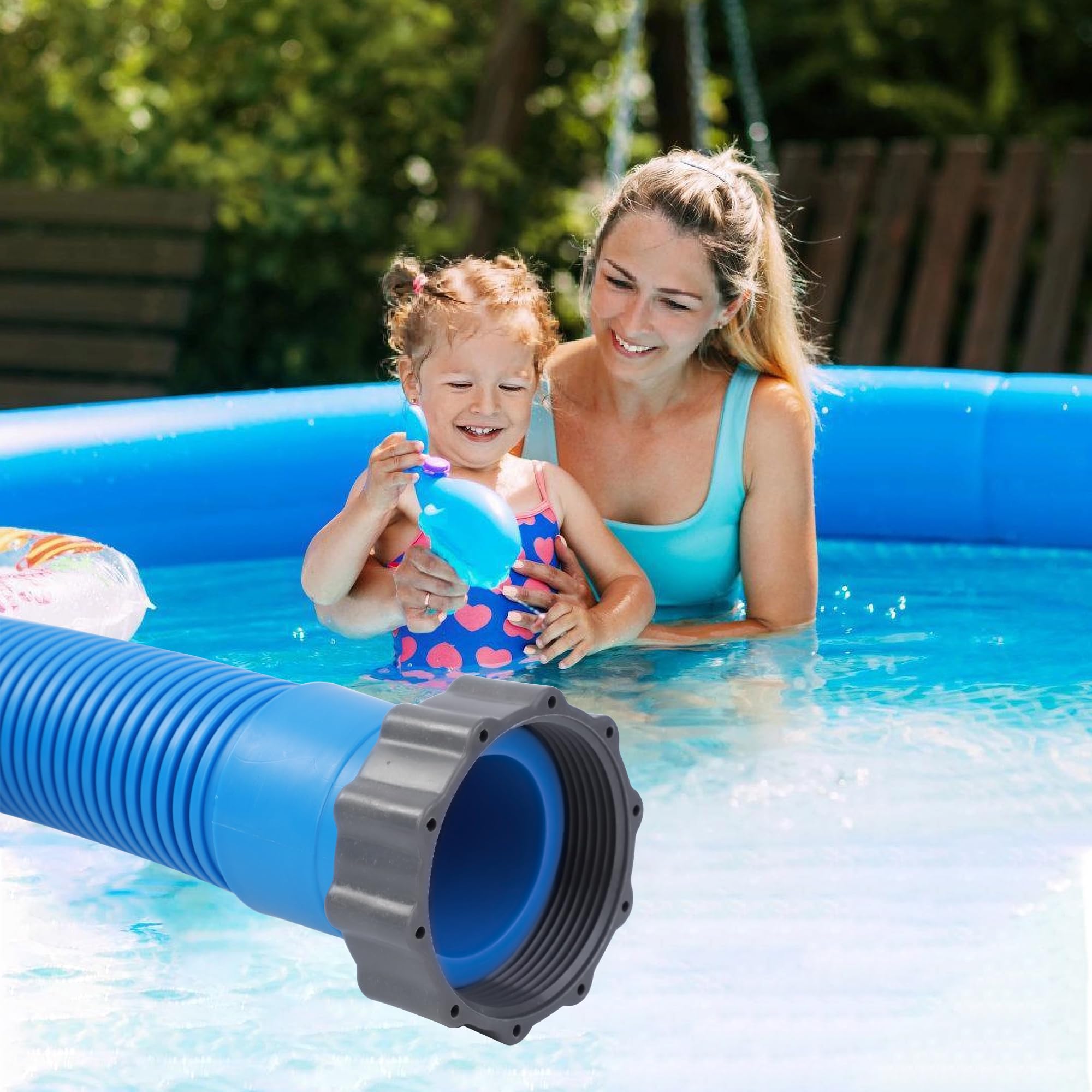 Blue Augisteen hose suitable for above-ground pools and spas