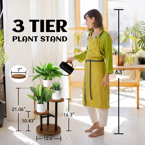 AUGOSTA plant stand corner display enables vertical space-saving plant arrangements.
