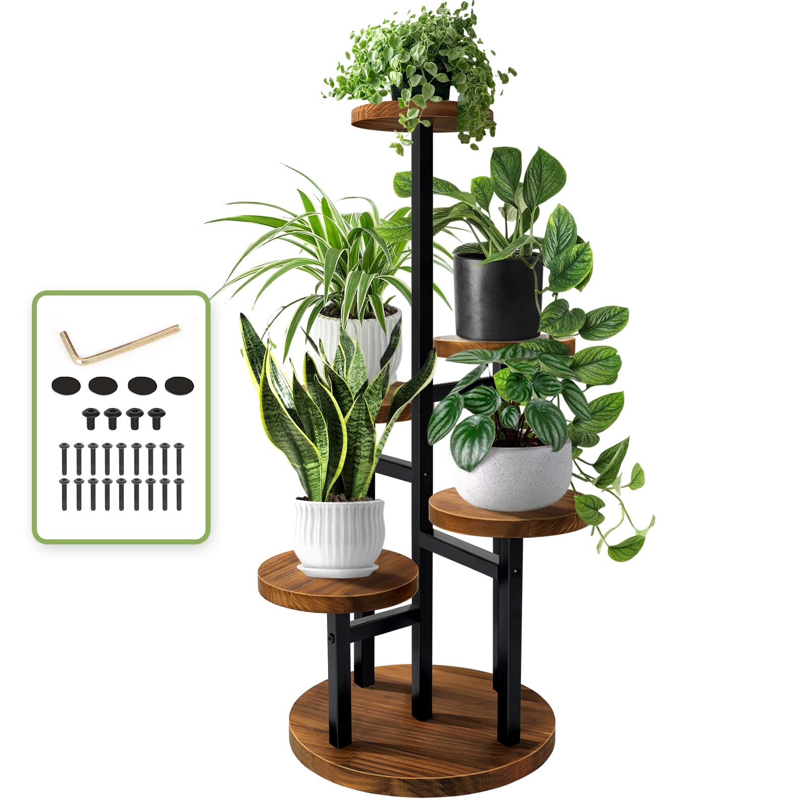 AUGOSTA 5-tier plant stand from the side showing five levels for organized greenery.