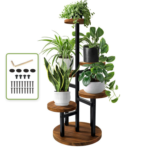 AUGOSTA 5-tier plant stand from the side showing five levels for organized greenery.
