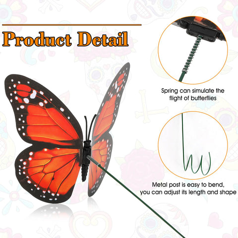Augshy monarch butterfly stake 12cm spots focal points in beds and pots