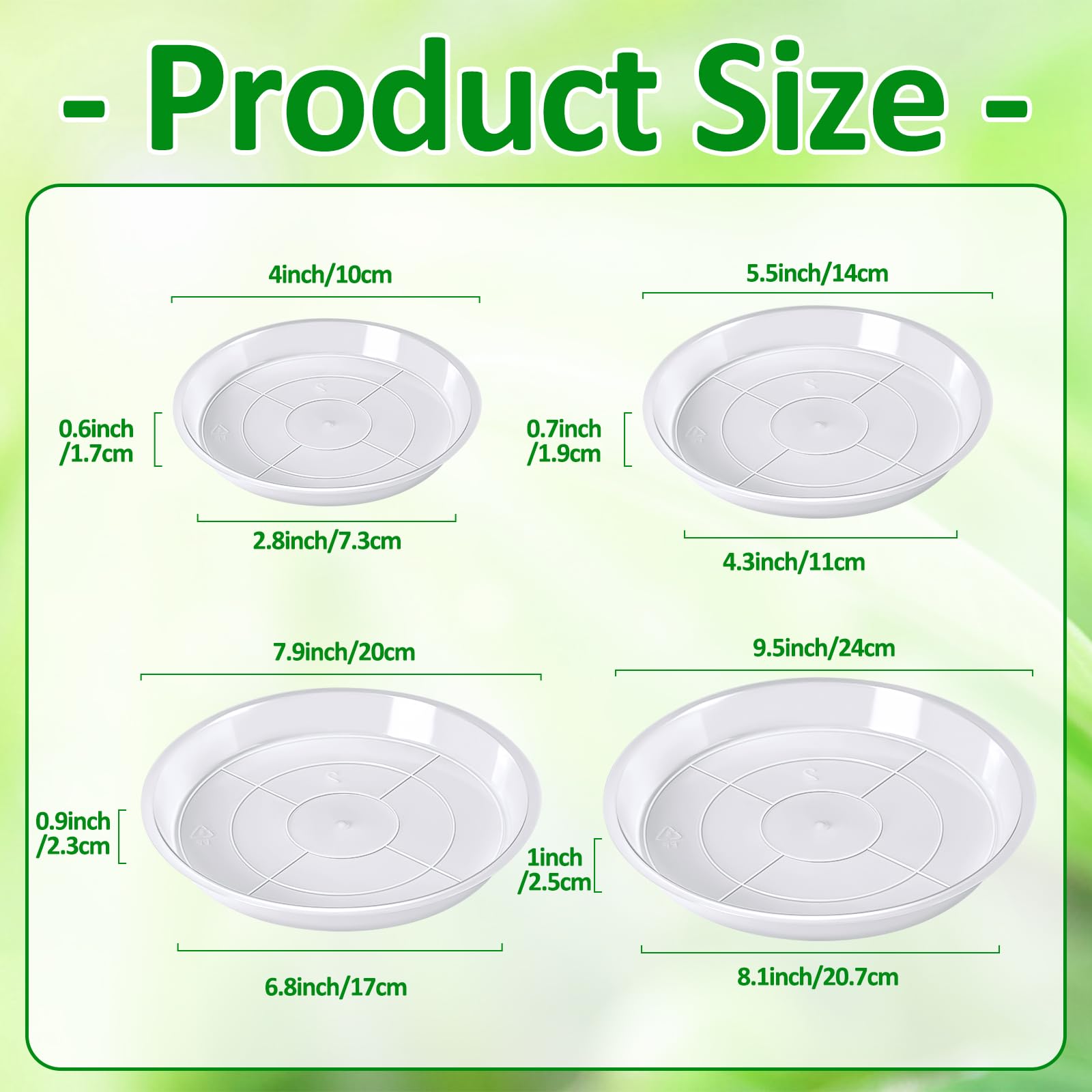Augshy 6-inch clear plant saucer demonstrates even drainage and spill protection