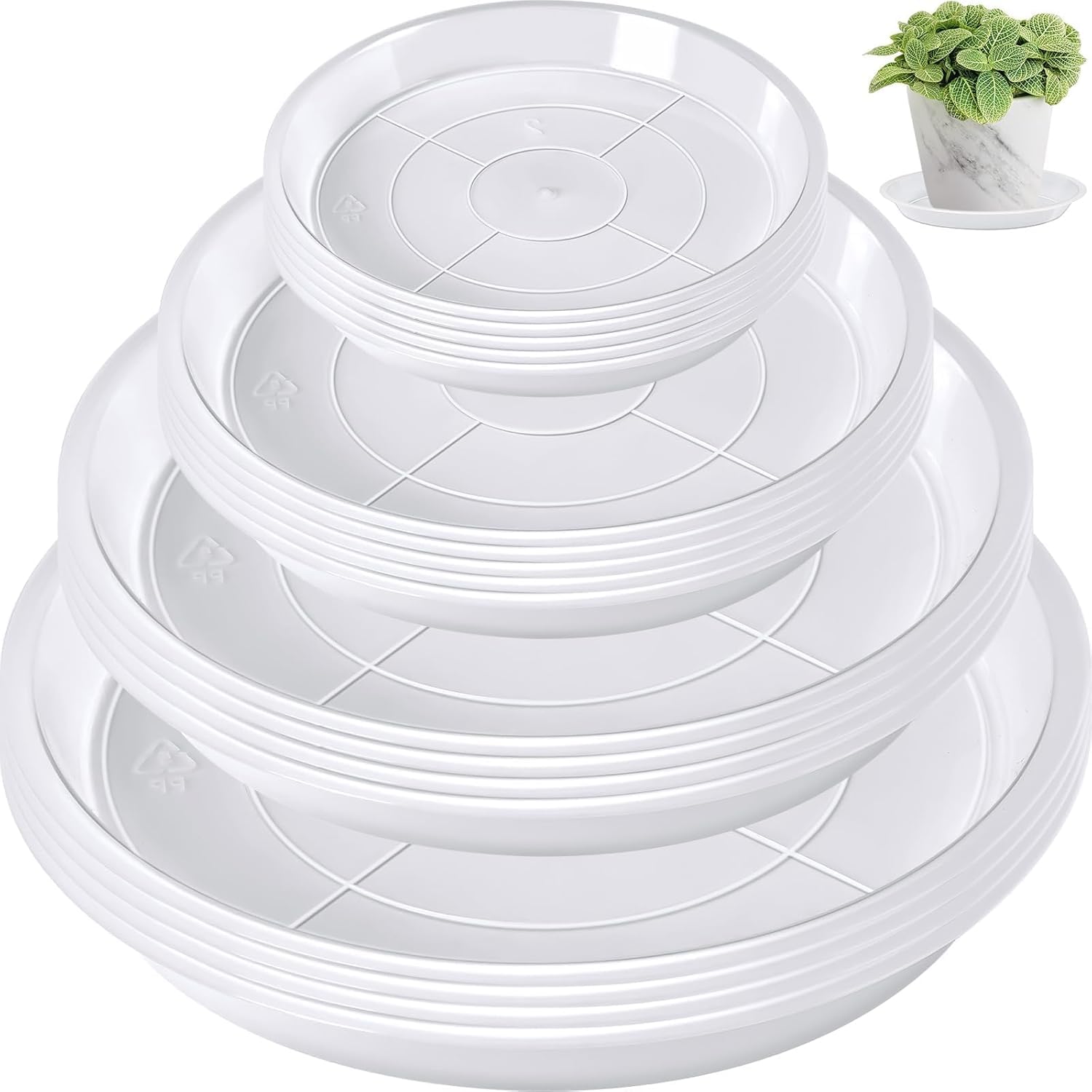 Augshy 4-inch clear plant saucer protects surfaces with a durable, transparent design