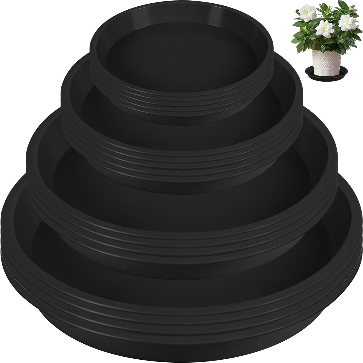 Augshy plant saucer set in four sizes for versatile pots
