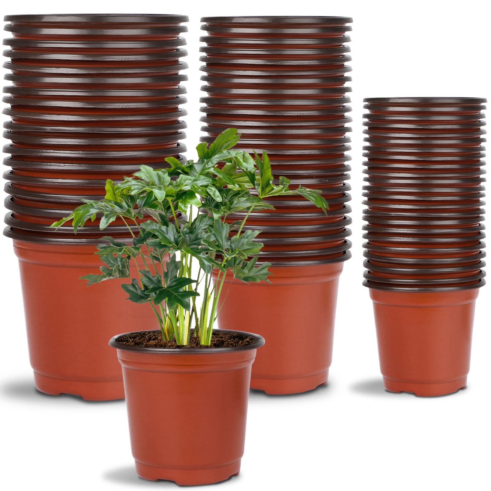 Augshy 4-inch nursery pot for seed starting with durable plastic
