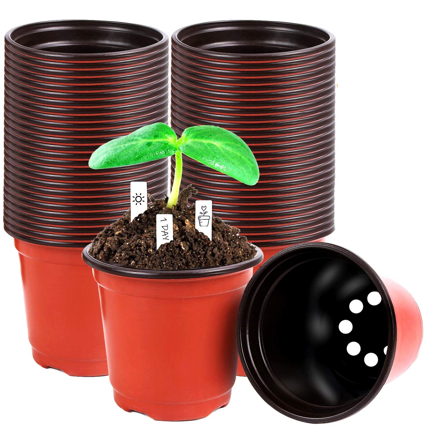 Augshy 4 inch nursery pot with drainage holes for healthy seedlings