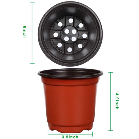 Augshy 6-inch pots bottom drainage holes promote airflow and drainage