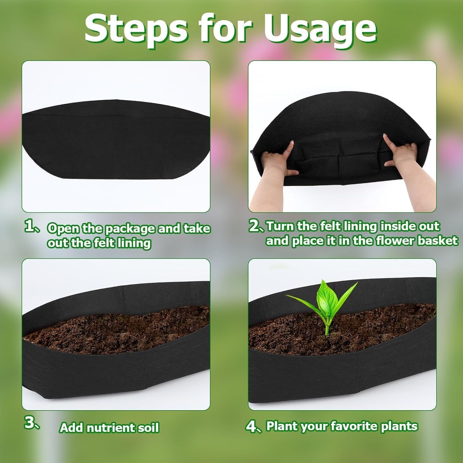 Augshy black-insert liner provides good air flow for thriving plants.