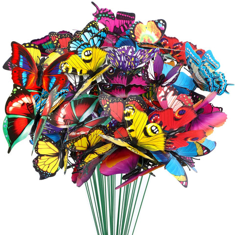 Augshy butterfly stakes colorful package brightens outdoor spaces.