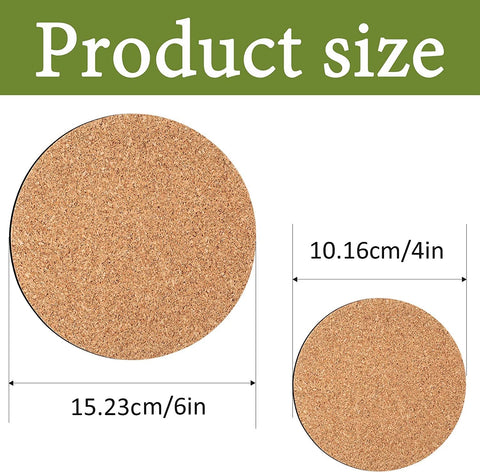 Augshy cork plant mat 4in assembled set on a table to protect surfaces.
