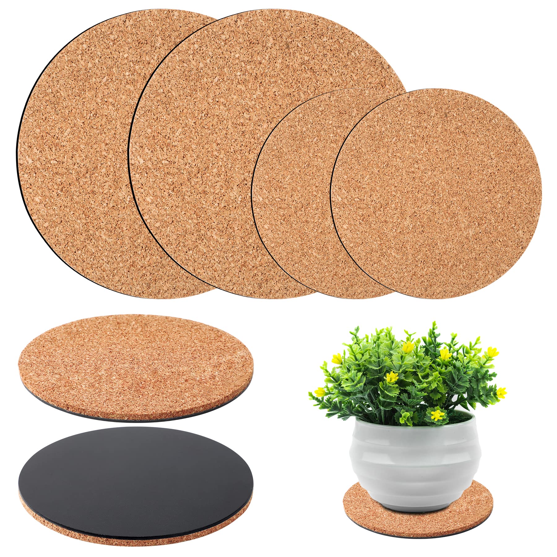 Augshy cork plant mat 4in close-up texture, showing natural cork fibers and moisture protection.