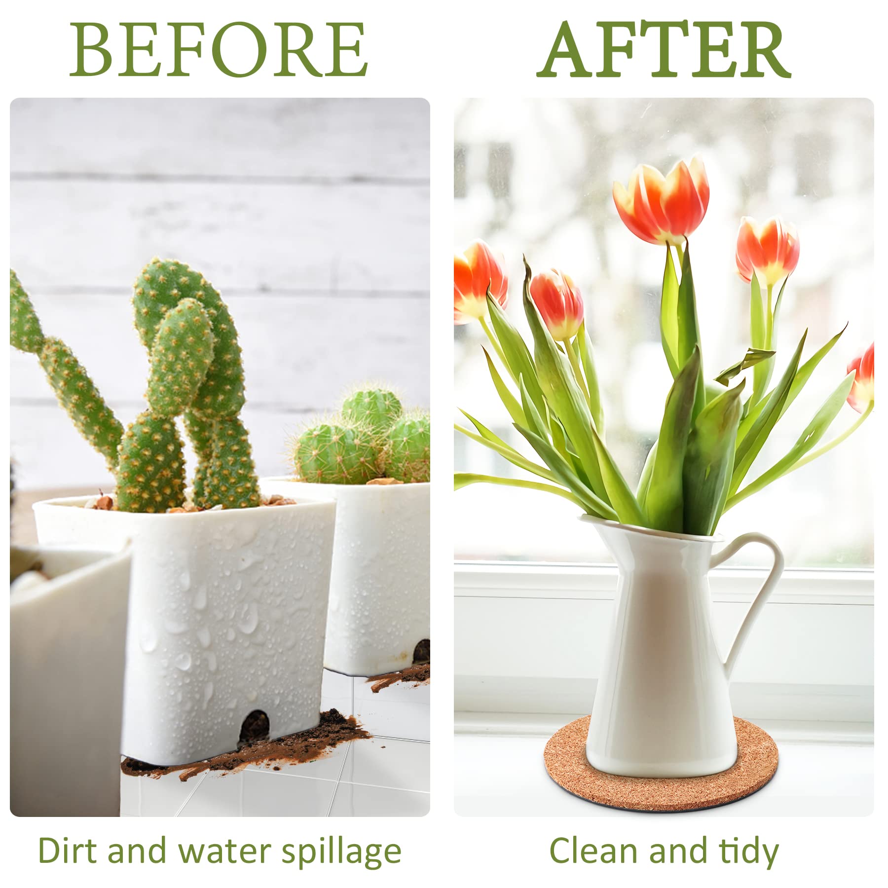 Augshy cork plant saucer 10-inch DIY painted design concept