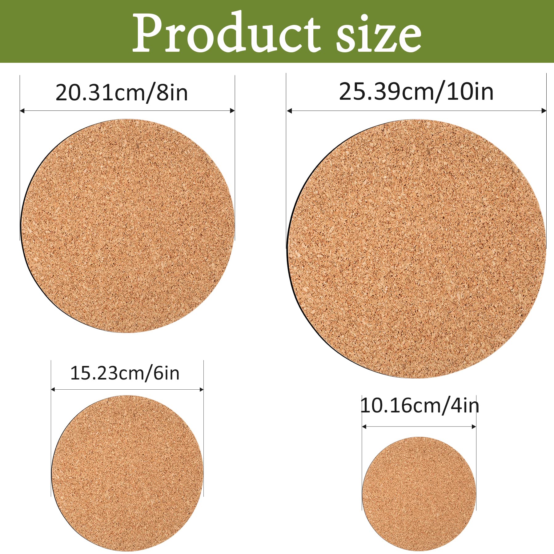 Augshy cork plant saucer 6-inch close-up highlights waterproof back layer