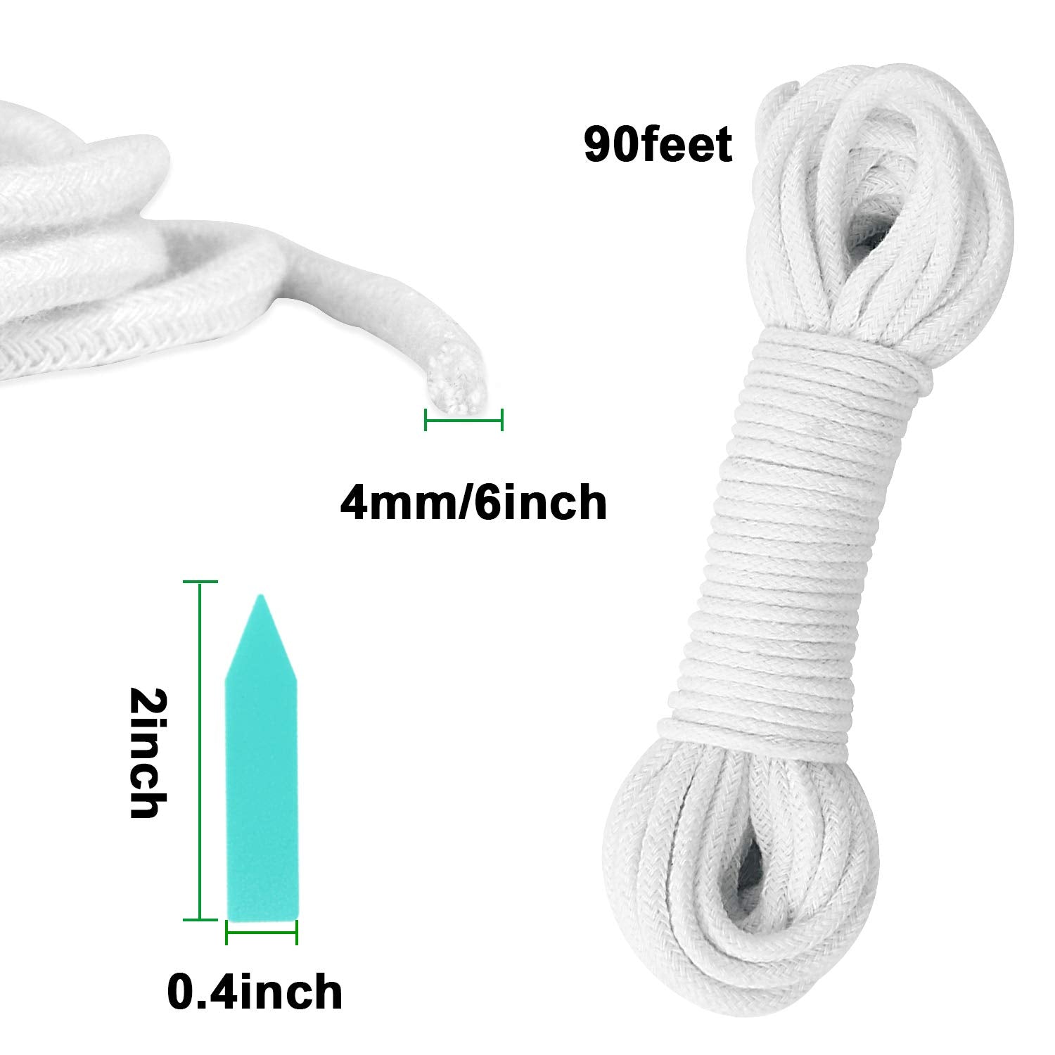 Augshy cotton rope wick cord showing durable irrigation core for steady watering.