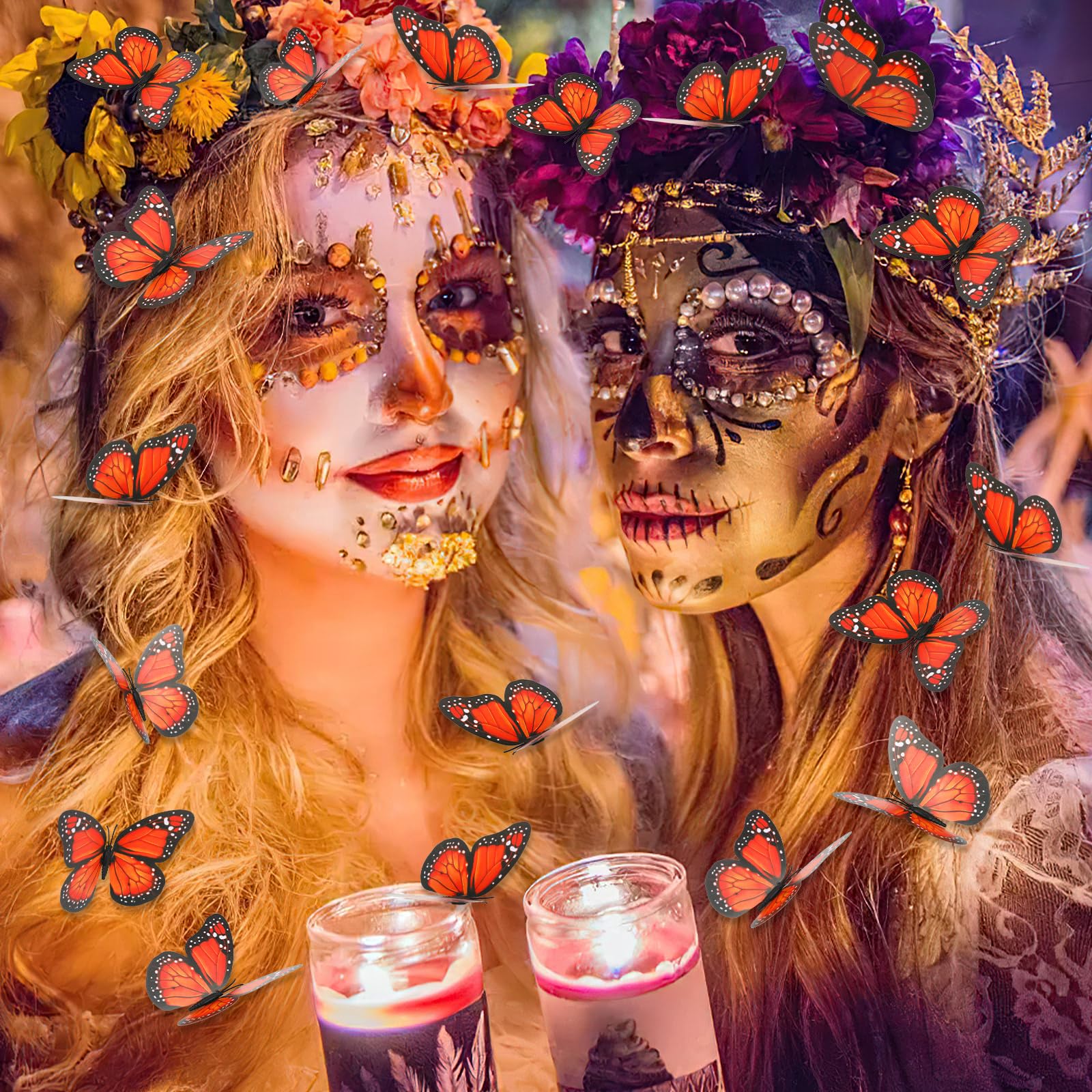 Augshy Day of the Dead monarch butterfly decor enhances festive setups
