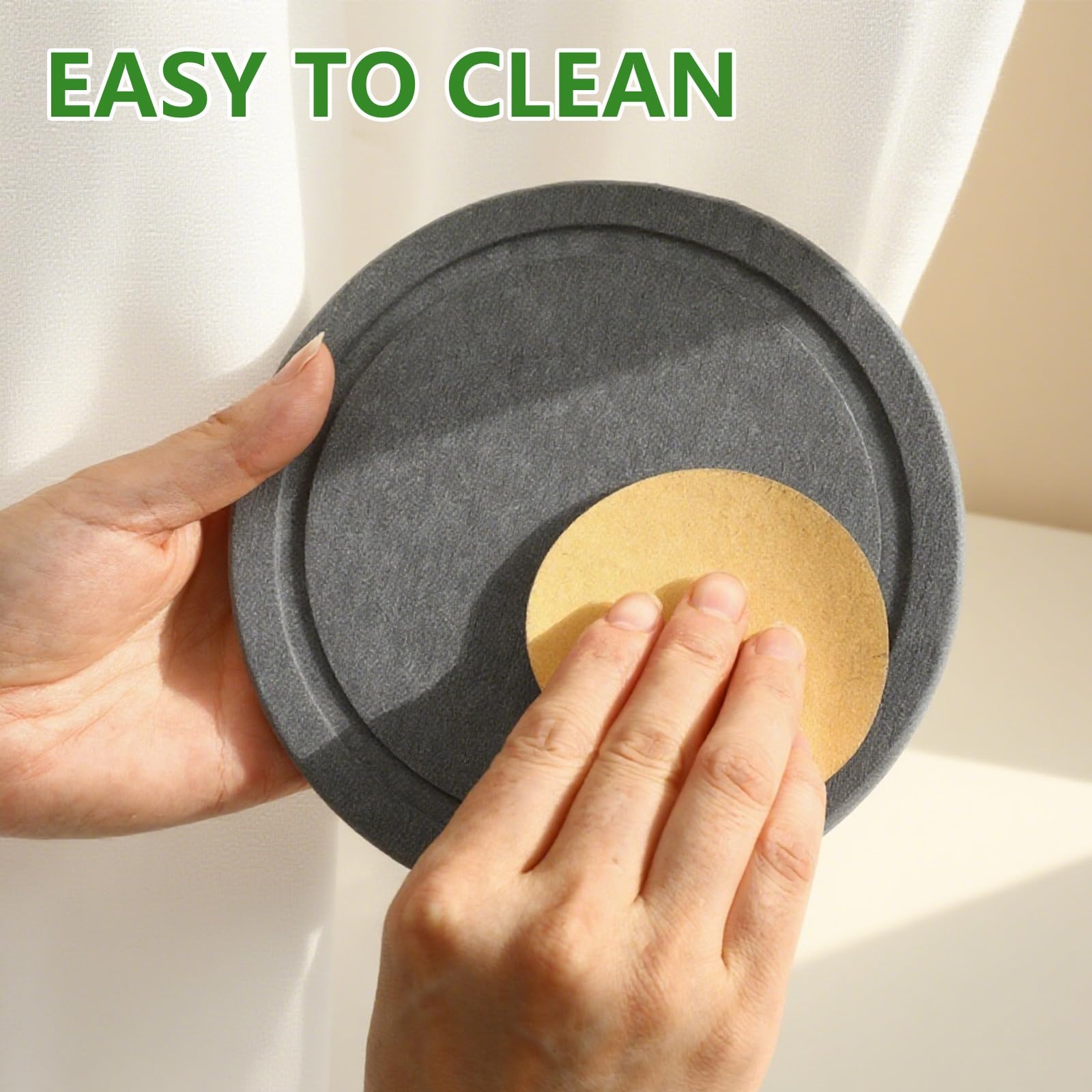 Augshy 4-inch saucer absorbs moisture quickly to reduce overwatering risk.