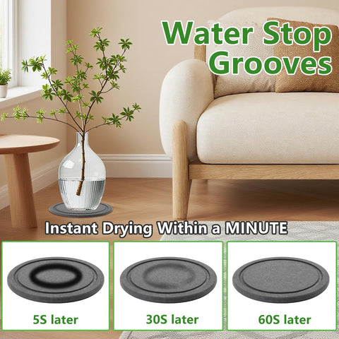 Augshy saucer with non-slip feet keeps furniture safe and stable.