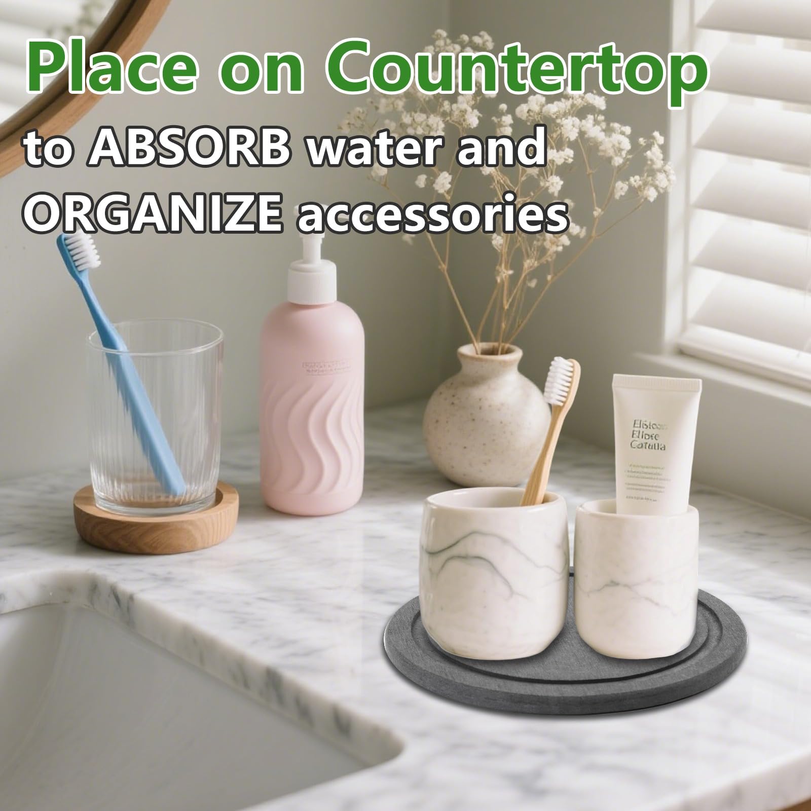 Top-quality diatomite material ensures fast drying and simple care.