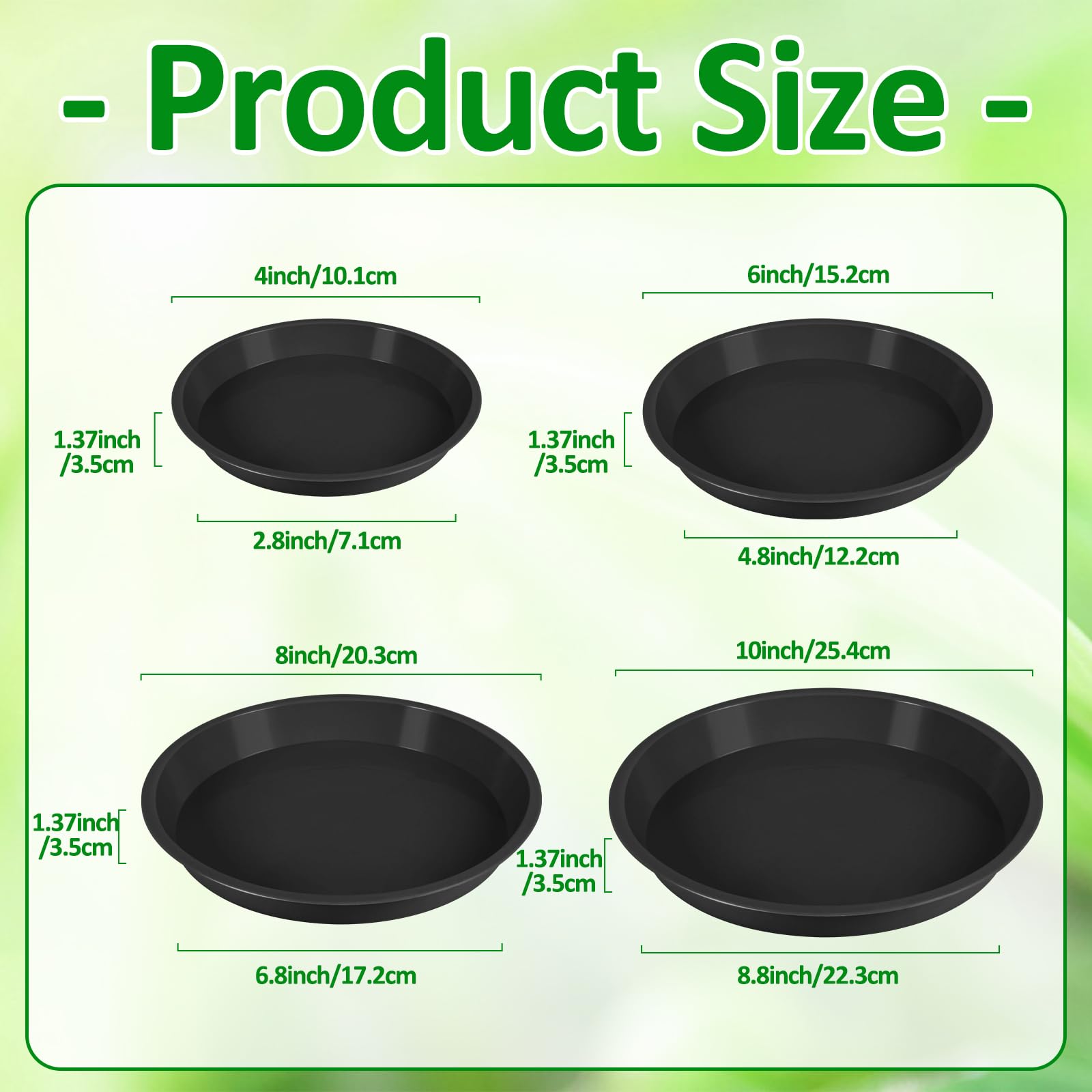 Augshy black plastic plant saucer showing thick durable construction