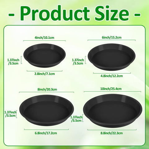 Augshy black plastic plant saucer showing thick durable construction