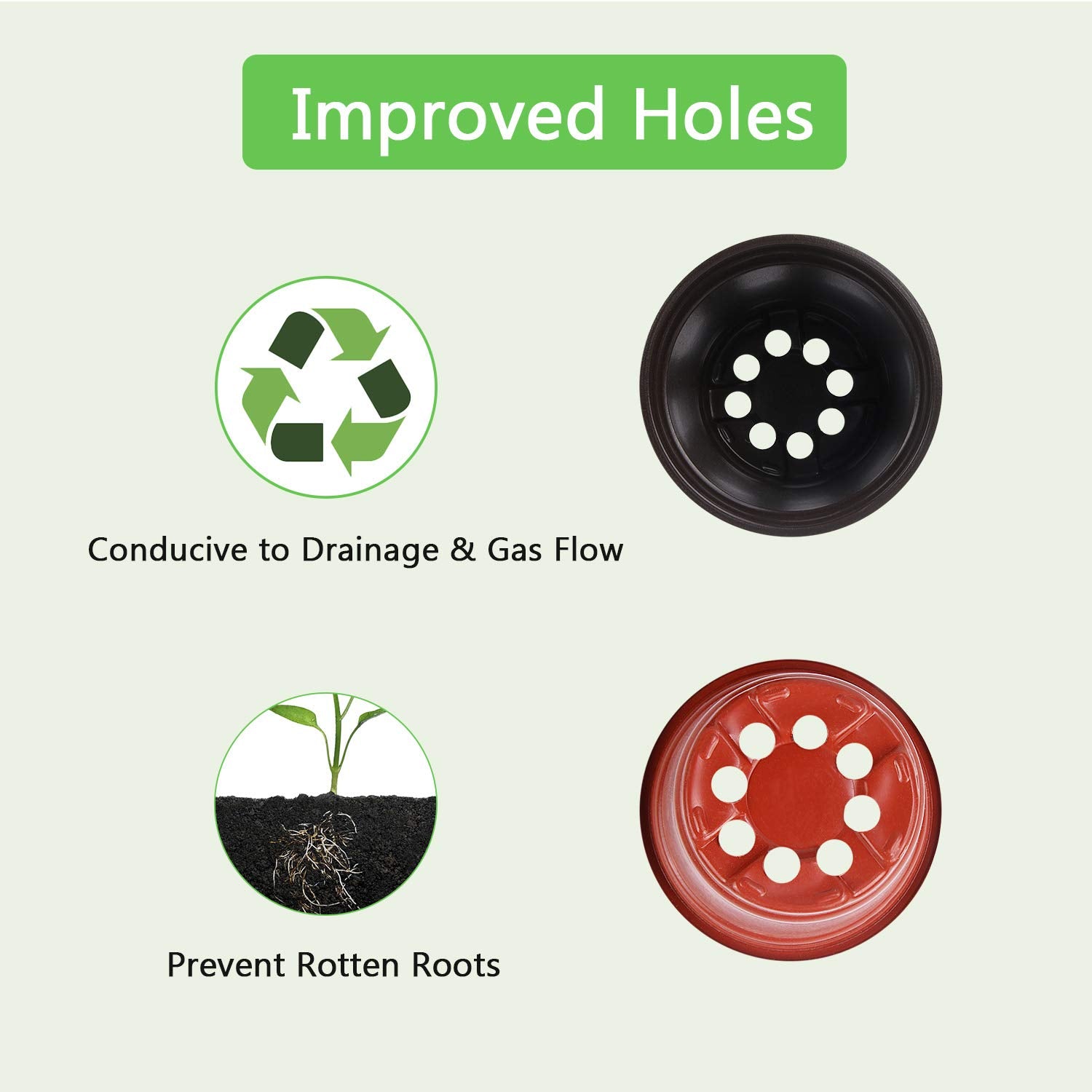 Augshy easy-clean plastic nursery pots for efficient gardening