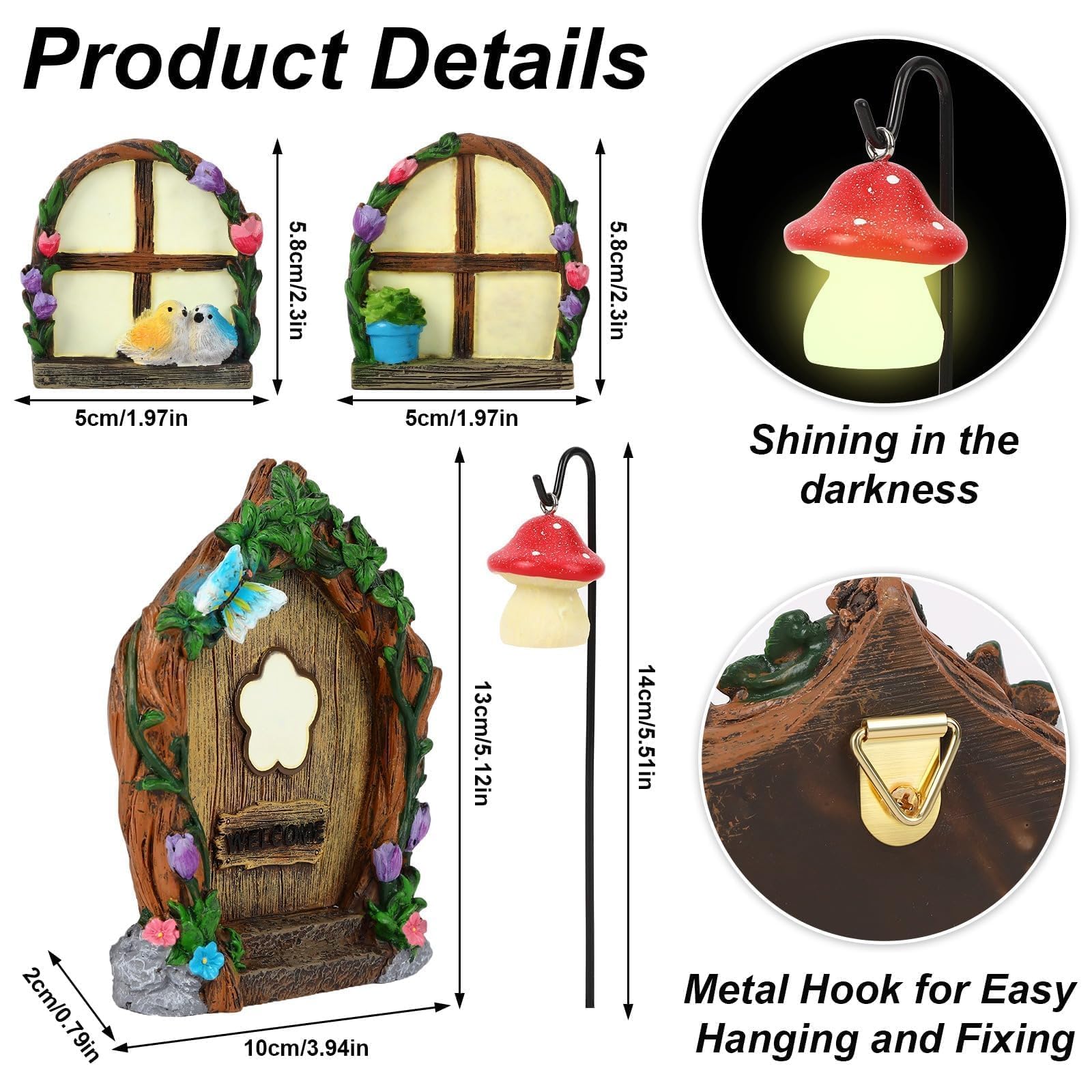 Augshy fairy window set with realistic woodland details