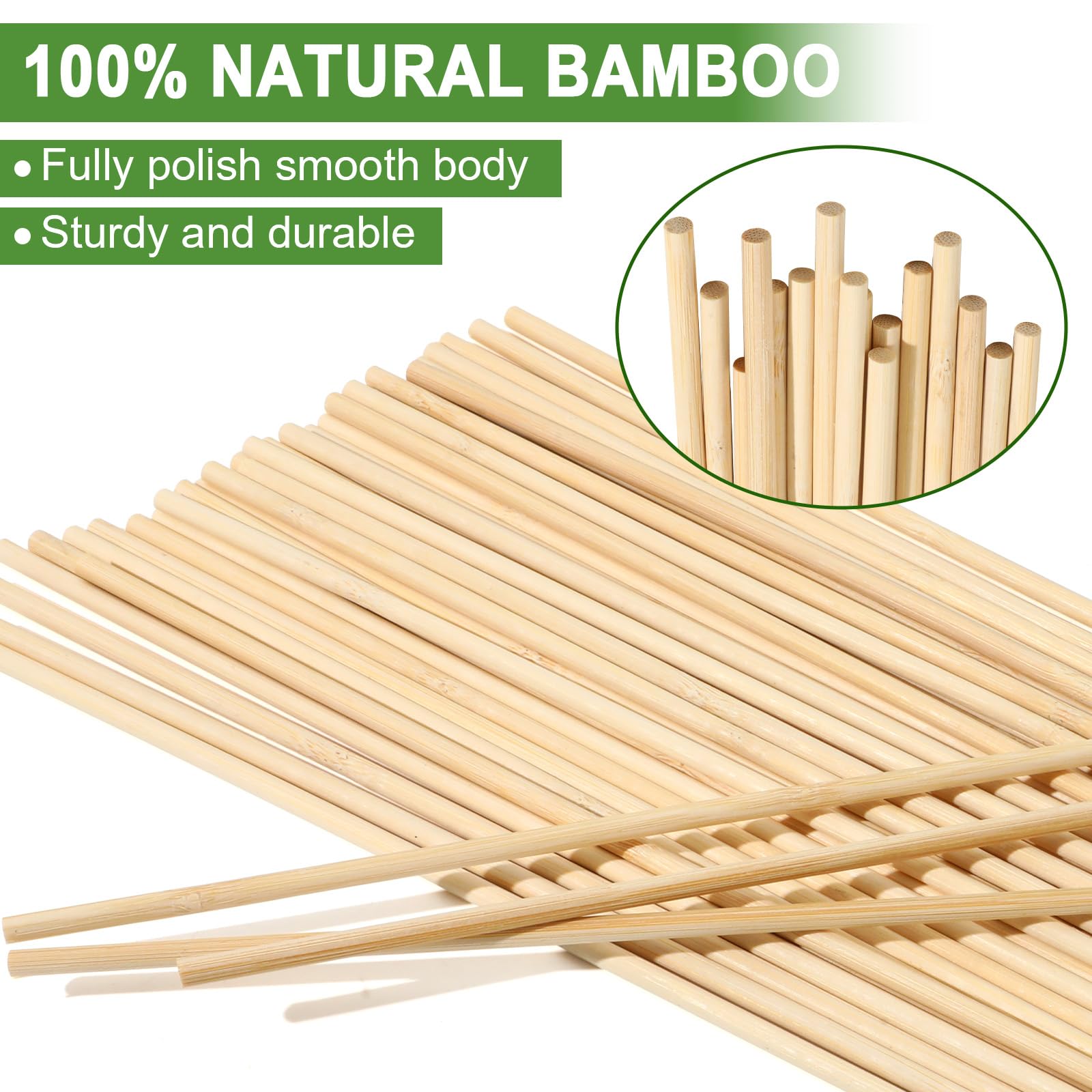 Garden stakes suitable for indoor and outdoor use across pots and beds.