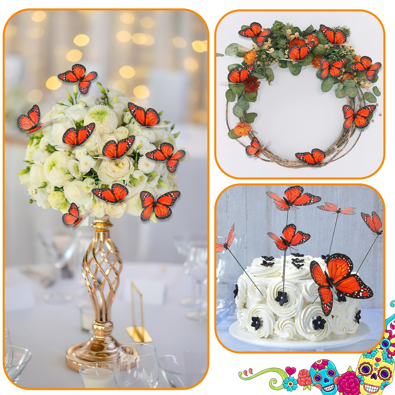 Augshy Halloween monarch butterfly stake decor brightens party displays