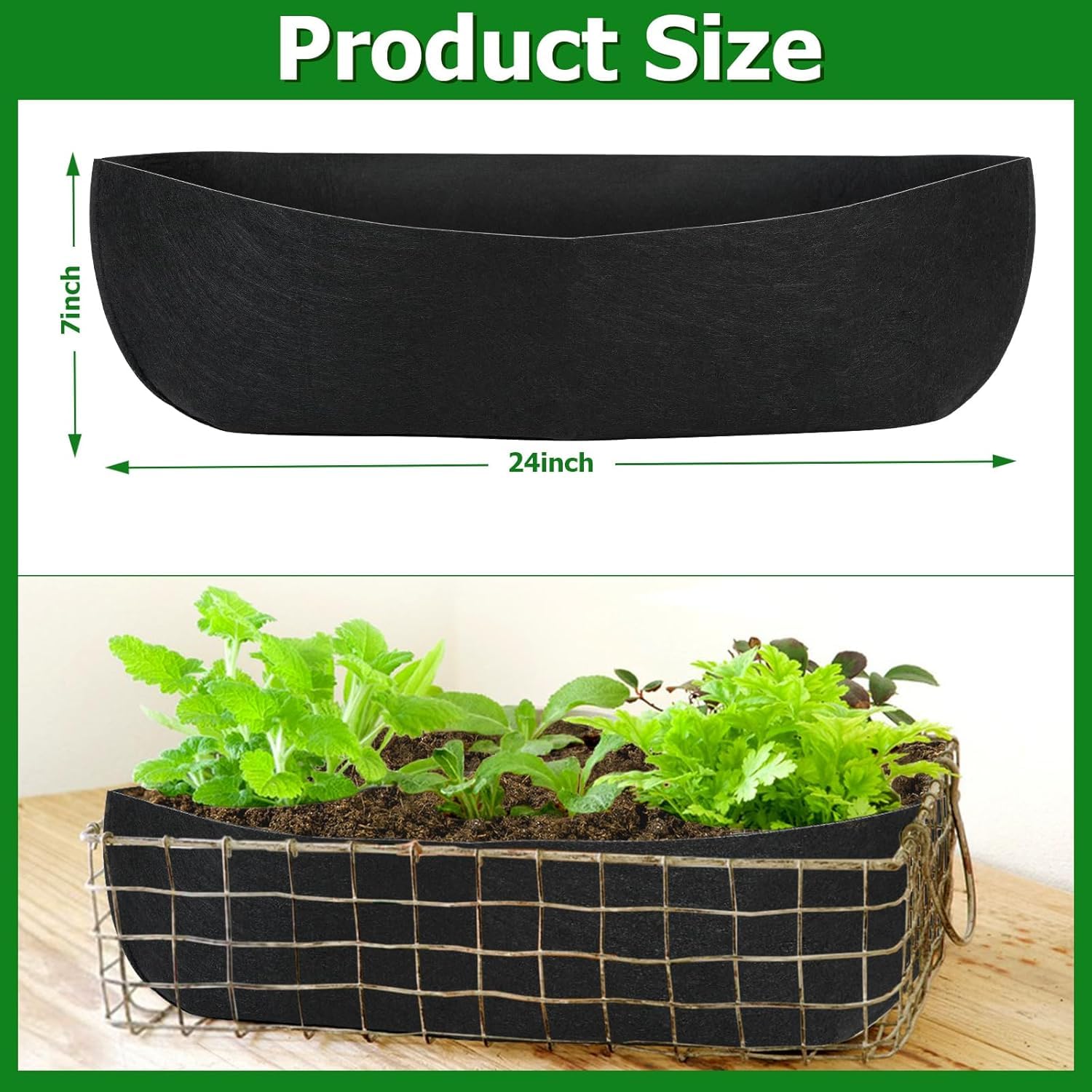 Augshy felt hanging basket liner close-up with durable texture