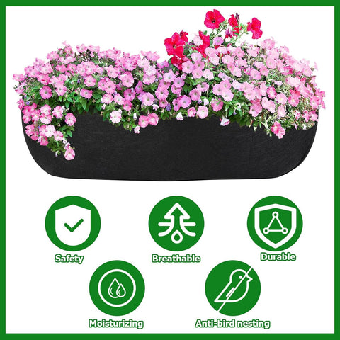 Augshy hanging basket liner installed in a basket for greenery